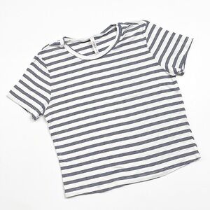 Love Charm navy blue/white striped cropped top